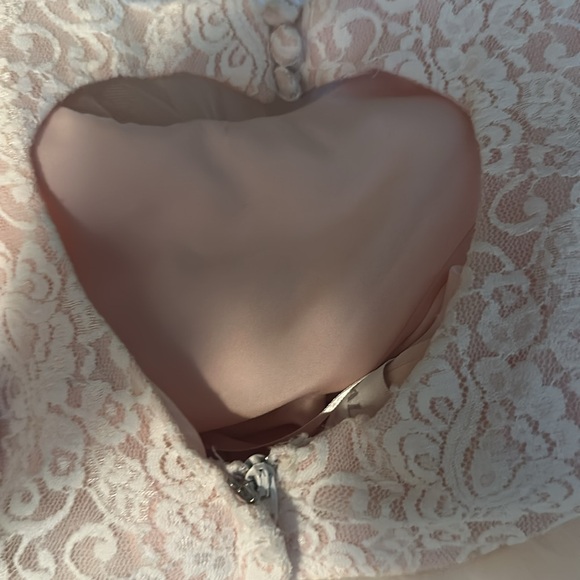 Ball Gown Flower Girl Dress with Heart Cutout light pink 5 David Bridal - Picture 10 of 10